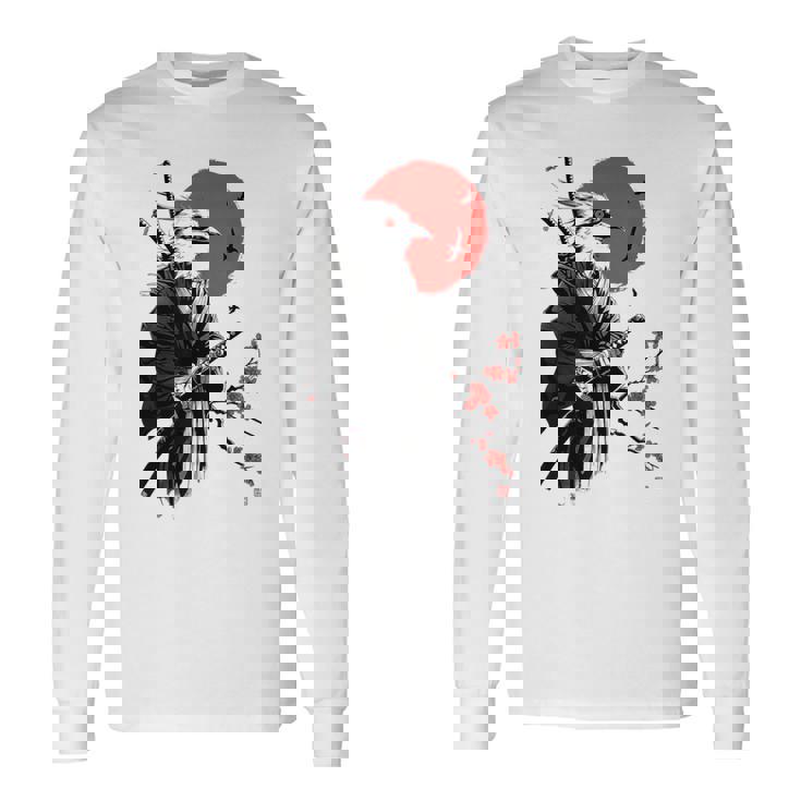 侍戦士 鳥 日本 アニメ グラフィックデザイン 長袖Tシャツ