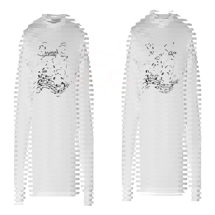 北海道の歌う小鳥 シマエナガ 音符 音楽好き 指揮者 可愛い 長袖Tシャツ