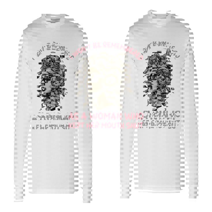 口を閉じた女として 記憶されない 長袖Tシャツ