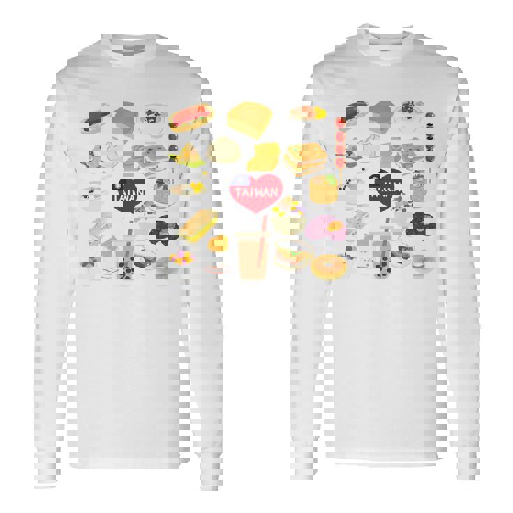 台湾の味 グルメ 国旗 ローカルフード 長袖tシャツ 長袖Tシャツ ギフトのアイデア
