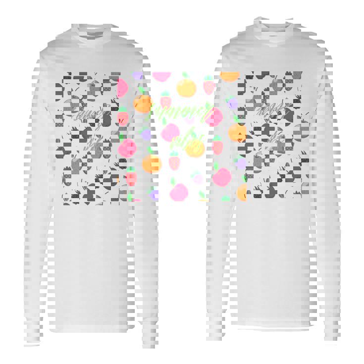 夏の雰囲気、フルーツ好き、夏のフルーツ、シトラスディライト 長袖tシャツ 長袖Tシャツ
