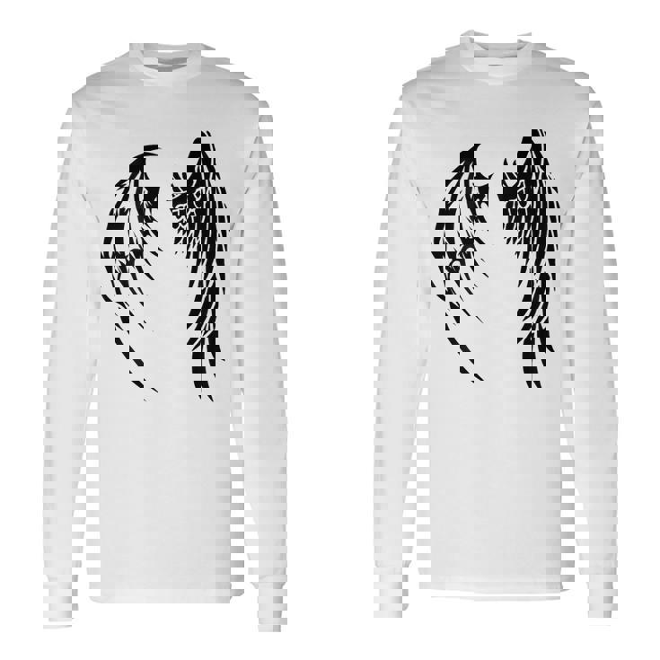 天使 悪魔 翼 神話 信仰 長袖Tシャツ