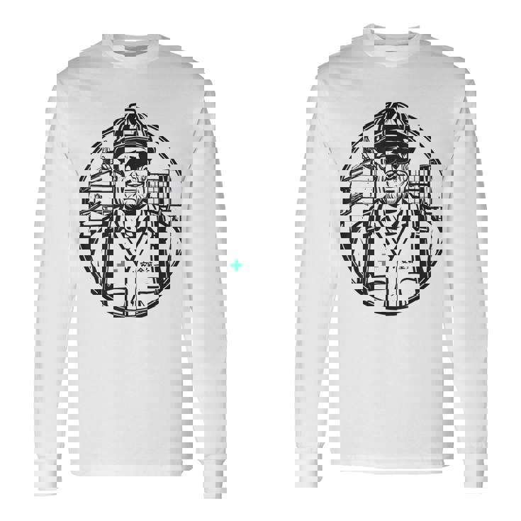 安全に働くおじさん 安全第一 作業員 長袖Tシャツ