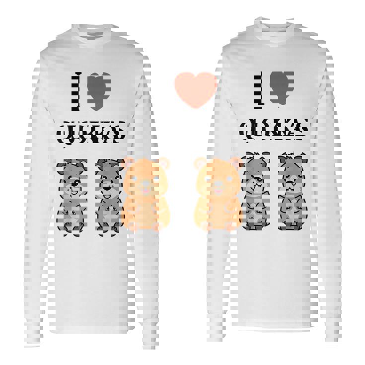 小さな赤ちゃんクオッカのユーモア動物は大好きです私はクオッカが大好きです 長袖Tシャツ