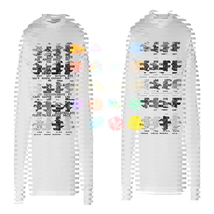 岩石・鉱物の種類 宝石学・地質学 教育 長袖Tシャツ