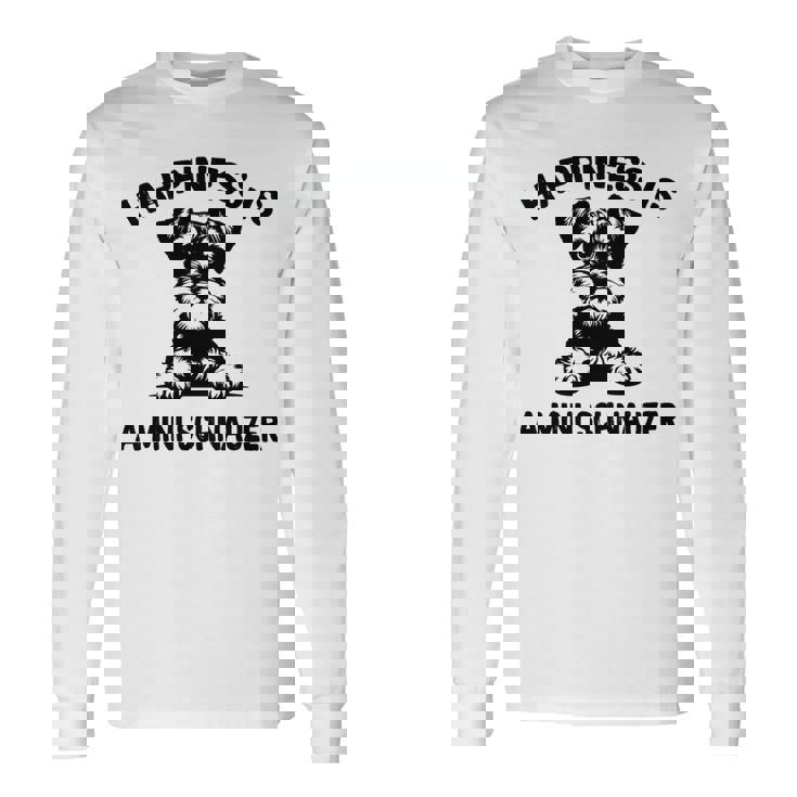 幸せはミニシュナウザー 長袖tシャツ 長袖Tシャツ