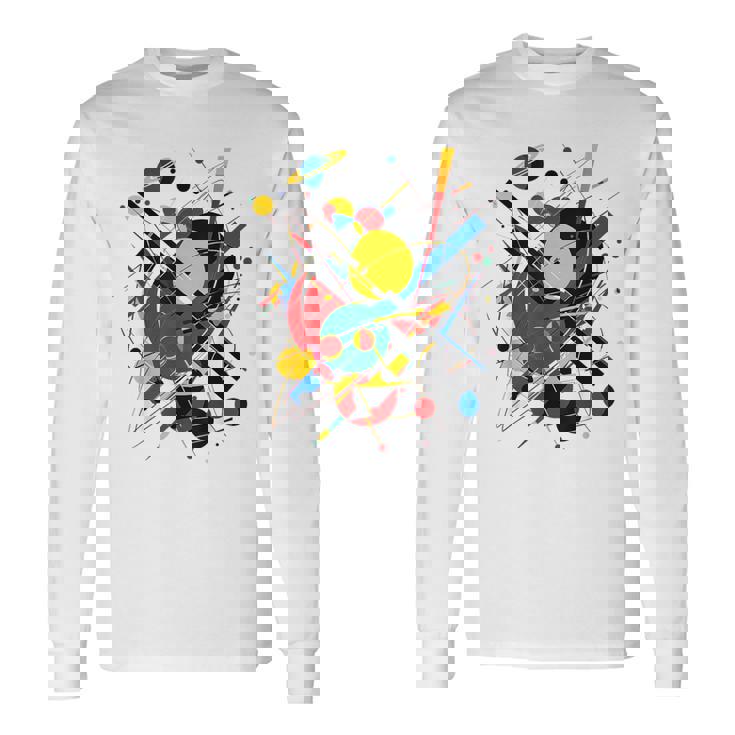 幾何学 抽象 カラフル アート グラフィック 幾何学模様 長袖Tシャツ