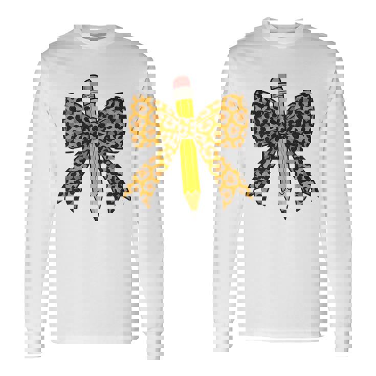 弓鉛筆 ヒョウ柄 初日 新学期 長袖tシャツ 長袖Tシャツ