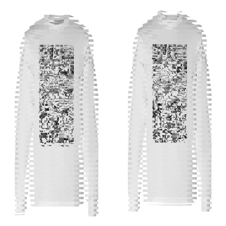 恐竜の化石 T-Rex 古生物学 ヴィンテージ 考古学 ギフト 長袖Tシャツ