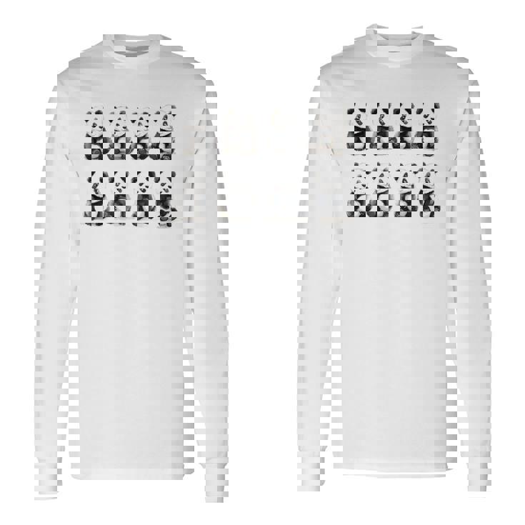愛らしいパンダ柄かわいい動物デザイン 長袖tシャツ 長袖Tシャツ