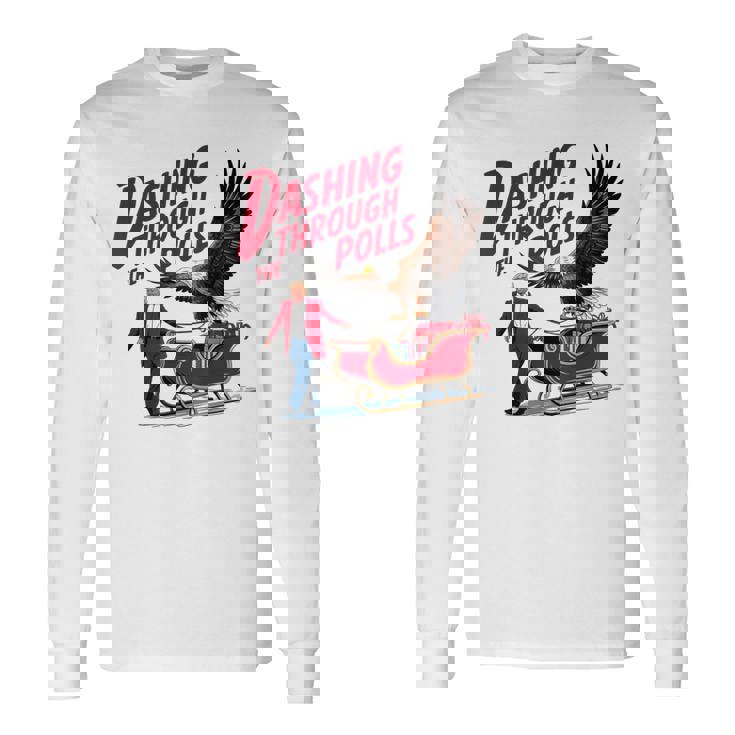 投票を駆け抜ける 面白い選挙結果 トランプ クリスマス 長袖Tシャツ ギフトのアイデア