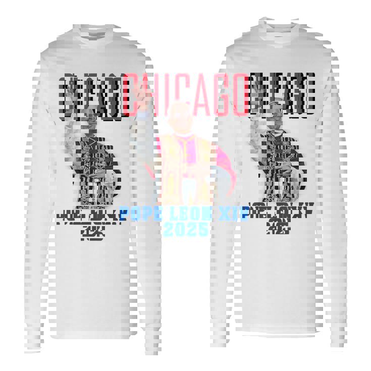教皇レオンxiv 2025 – シカゴ初のアメリカ教皇デザイン 長袖Tシャツ