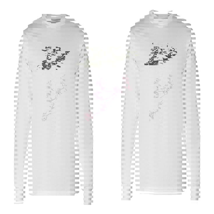 新「麒麟に似た雲／とほかみえみため」 言霊 ホツマ文字 ヲシテ文字 とほかみゑひため 龍神 開運 お守り バックプリント 長袖Tシャツ