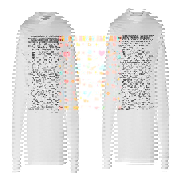 新学期 面白い 学校 看護師 アルファベット 学校 看護師 生活 長袖Tシャツ