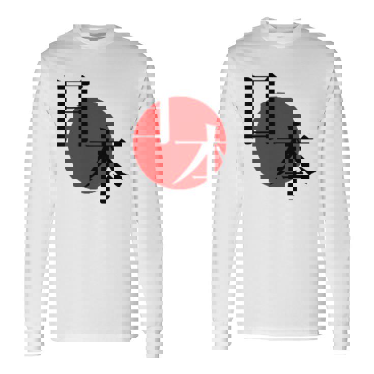 日の丸日本 国旗 ワンポイント 長袖Tシャツ