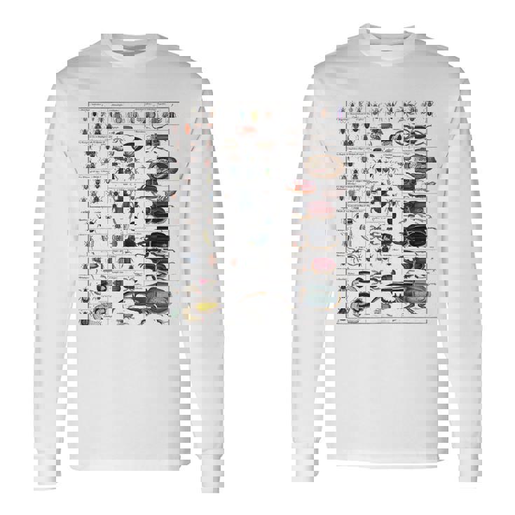 昆虫コレクション 種 虫 ビンテージ チャート 昆虫学 長袖Tシャツ