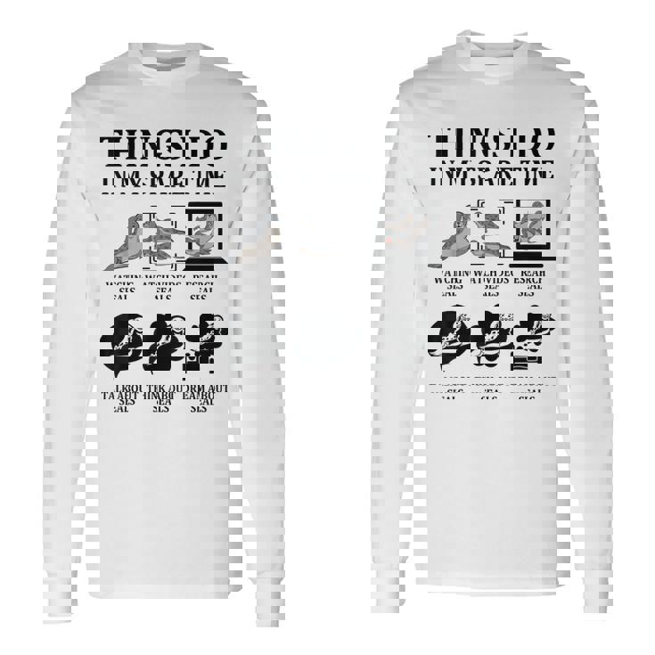 暇つぶし アザラシ 海 シーライフ かわいい 海 動物好き 長袖Tシャツ