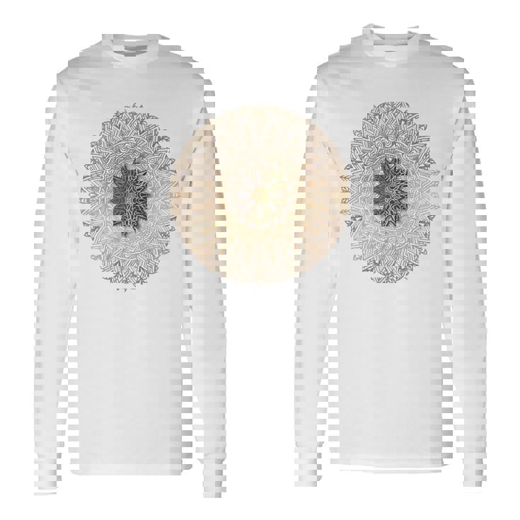 曼荼羅 最高のヨガバックプリント 長袖Tシャツ