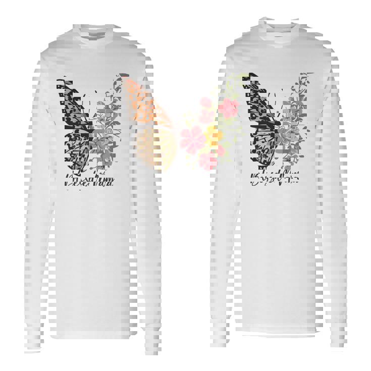 最高のママ史上最高の母の日祝福されたママ 長袖tシャツ 長袖Tシャツ