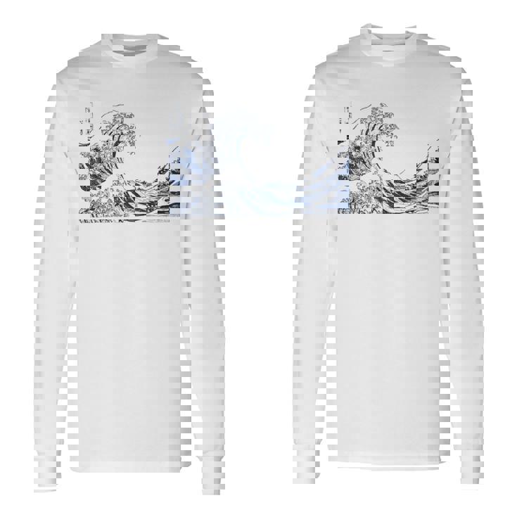 有名ヴィンテージアート グレートウェーブ 葛飾北斎 おしゃれ 長袖Tシャツ