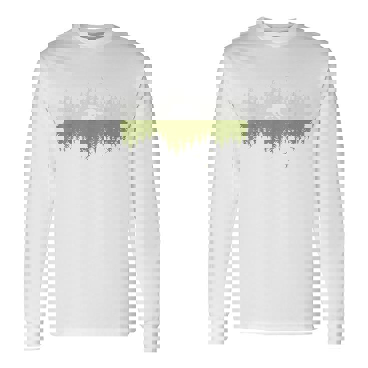 木 反射 クマ 野生動物 森 自然 動物 アウトドア 長袖Tシャツ