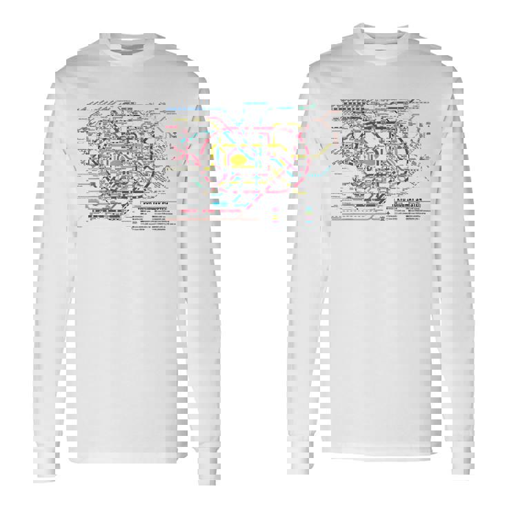 東京地下鉄地図 地図 東京地下鉄 長袖Tシャツ