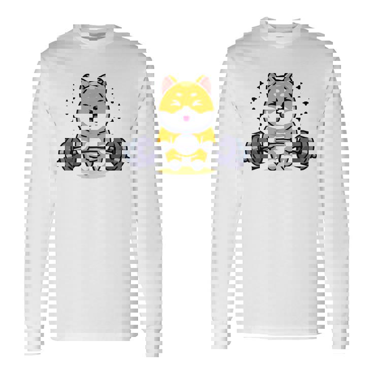 柴犬 イヌ 面白いtシャツ 犬 筋トレ 文字入り メンズ おもしろ 面白い 服 おもしろグッズ 文字 長袖Tシャツ