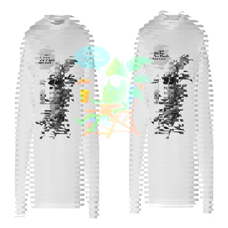 植物より人間 長袖tシャツ 長袖Tシャツ