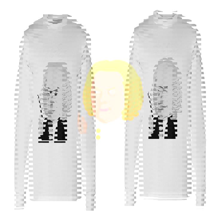 楽しい音楽コンダクターシャツ クールバッハ クラシカル音楽作曲家 長袖Tシャツ