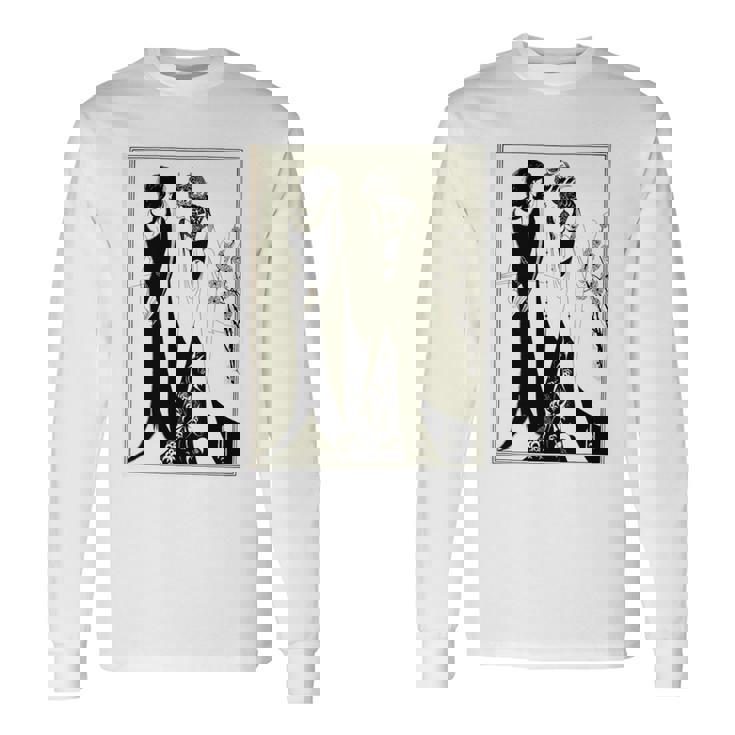 母とサロメ、オーブリー・ビアズリーによるヘロディアス1894 長袖tシャツ 長袖Tシャツ