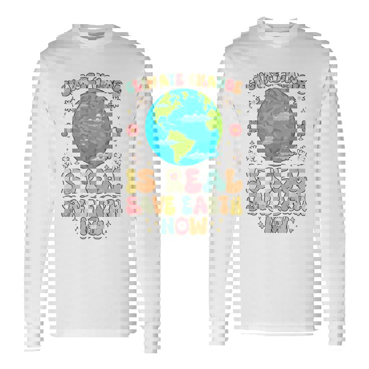 気候変動は本当の地球を救う地球の日 長袖Tシャツ ギフトのアイデア