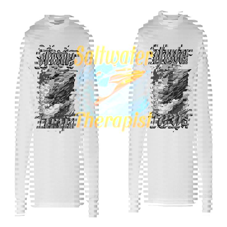 海水療法士ジェットスキー愛好家 長袖Tシャツ