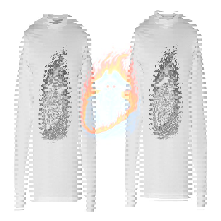 海賊スケルトン スカルとクロスボーン ジョリーロジャー グラフィック 長袖tシャツ 長袖Tシャツ