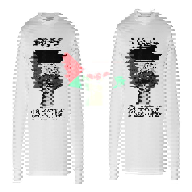 無料のパレスチナ服 長袖Tシャツ