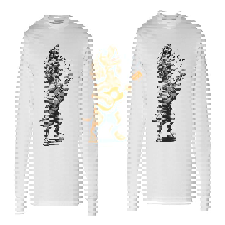 犬 演奏 ギター 歌う アメリカン コッカー スパニエル 面白い 長袖Tシャツ