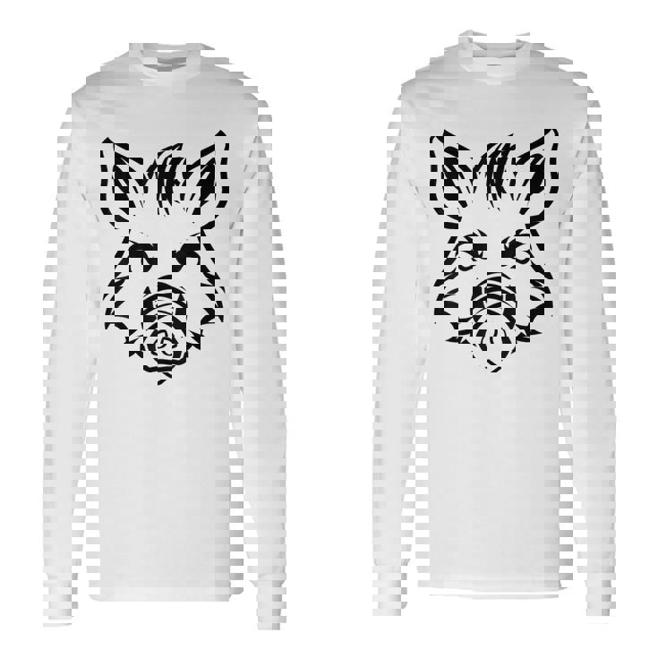 獣 小さなイノシシ 動物 かわいい シンプル ユーモア イノシシ 長袖Tシャツ