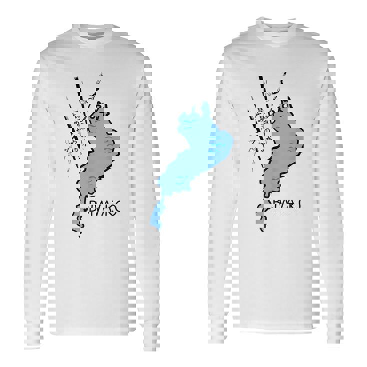 琵琶湖を止めようか大胆な日本のユーモア 長袖Tシャツ