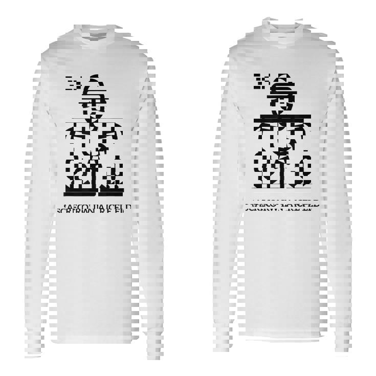 田んぼのかかし 長袖Tシャツ