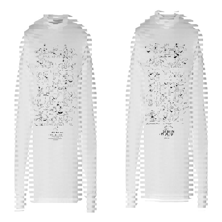 白柴たくさん かわいい柴犬 長袖Tシャツ