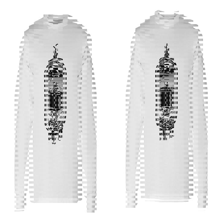 真空管デザイン・ヴィンテージ・アナログ・バルブ・アンプ、ギター 長袖Tシャツ