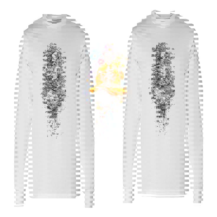 瞑想 仏 スピリチュアル ヨガ 禅 仏教 デザイン 長袖Tシャツ