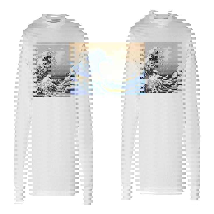 神奈川沖大波 北斎 日本美術 長袖Tシャツ