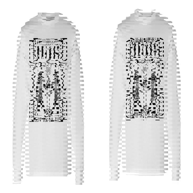 神聖幾何学科学 エジプト神アヌビス ホルスの目 長袖Tシャツ