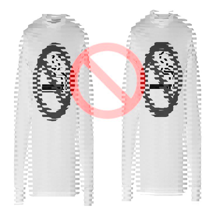 禁煙シンボル ノベルティ 禁煙サイン 長袖Tシャツ