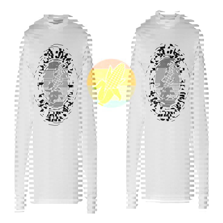私はトウモロコシを食べます 長袖Tシャツ
