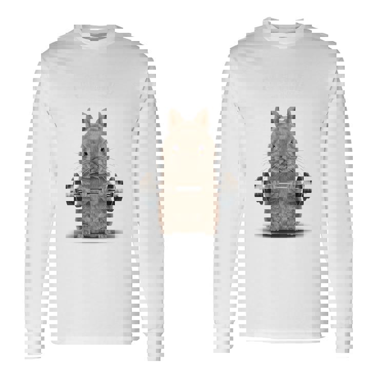 筋トレ ジム やる気がないなら家に帰れ ネザーランドドワーフ ウサギ ベージュ 長袖Tシャツ ギフトのアイデア