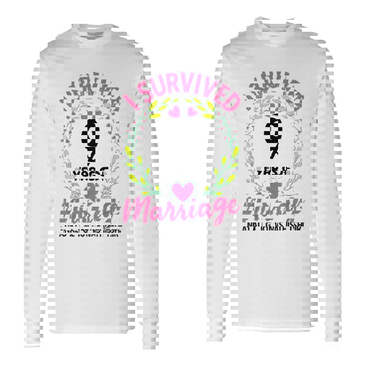 結婚9年 結婚9周年 長袖Tシャツ