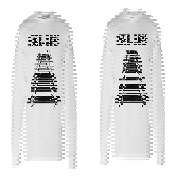 線路付きレールライフ 鉄道作業員と鉄道模型用 長袖Tシャツ