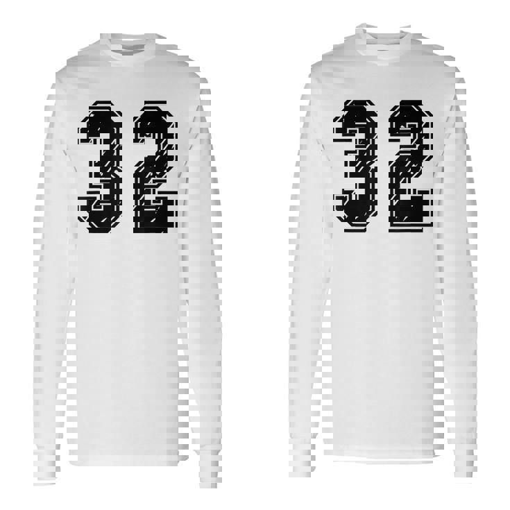 背番号 32 チーム短大スポーツ背番号付きユニフォーム 長袖Tシャツ