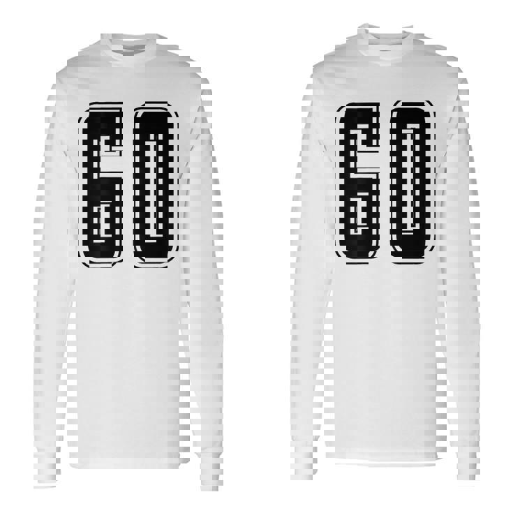 背番号 60 チーム短大スポーツ背番号付きユニフォーム 長袖Tシャツ